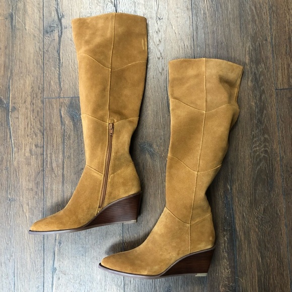 NEW 1. STATE
Kern Suede Over-The-Knee Wedge Boots - Picture 1 of 5